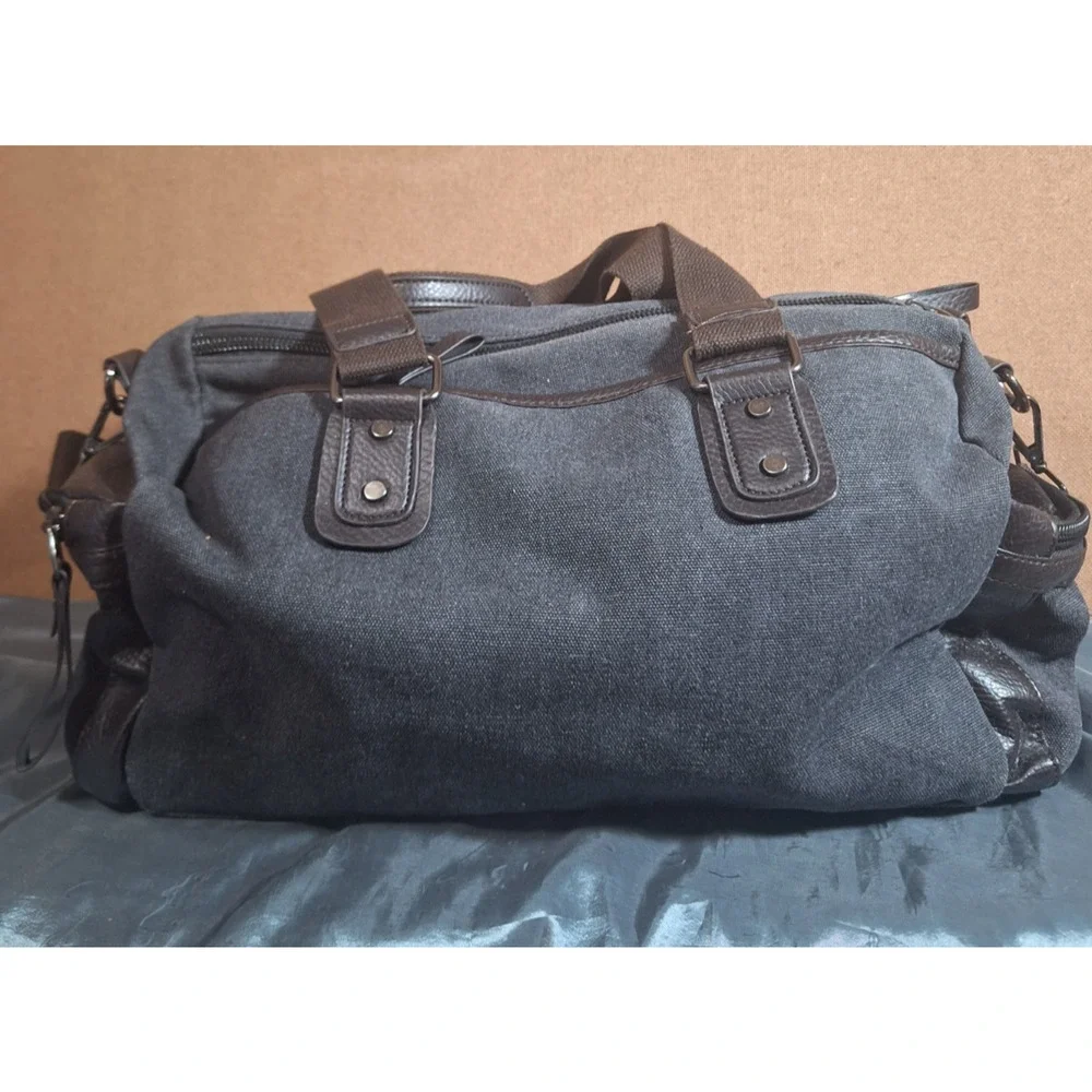 Men Canvas Duffle Travel Bag Vintage Duffel Men's Tote Portable Luggage Bag